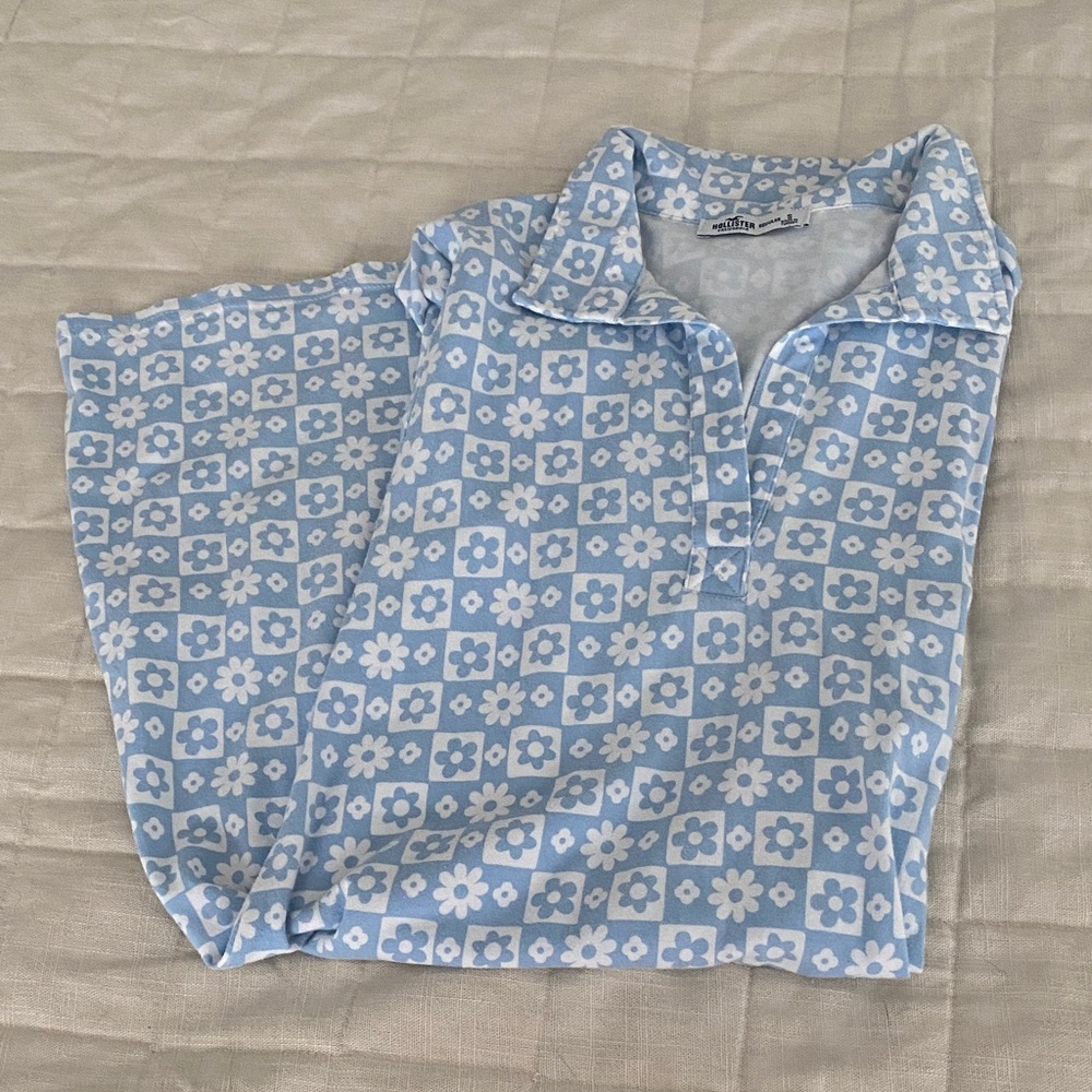 Hollister Blue and White Floral Teen Girls Casual Dress